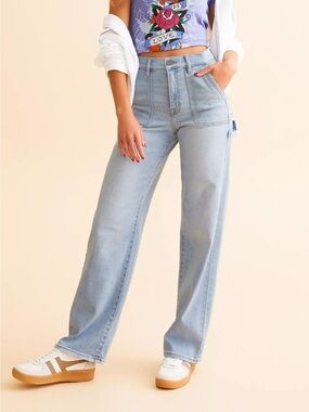 High-Rise hidden Wide Leg Jeans -Logan Utility Stretch Jean